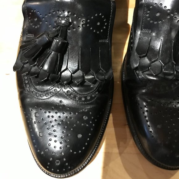 Vintage Bruno Magli Men's Leather Loafers with Tassels Size 10 - Picture 4 of 12